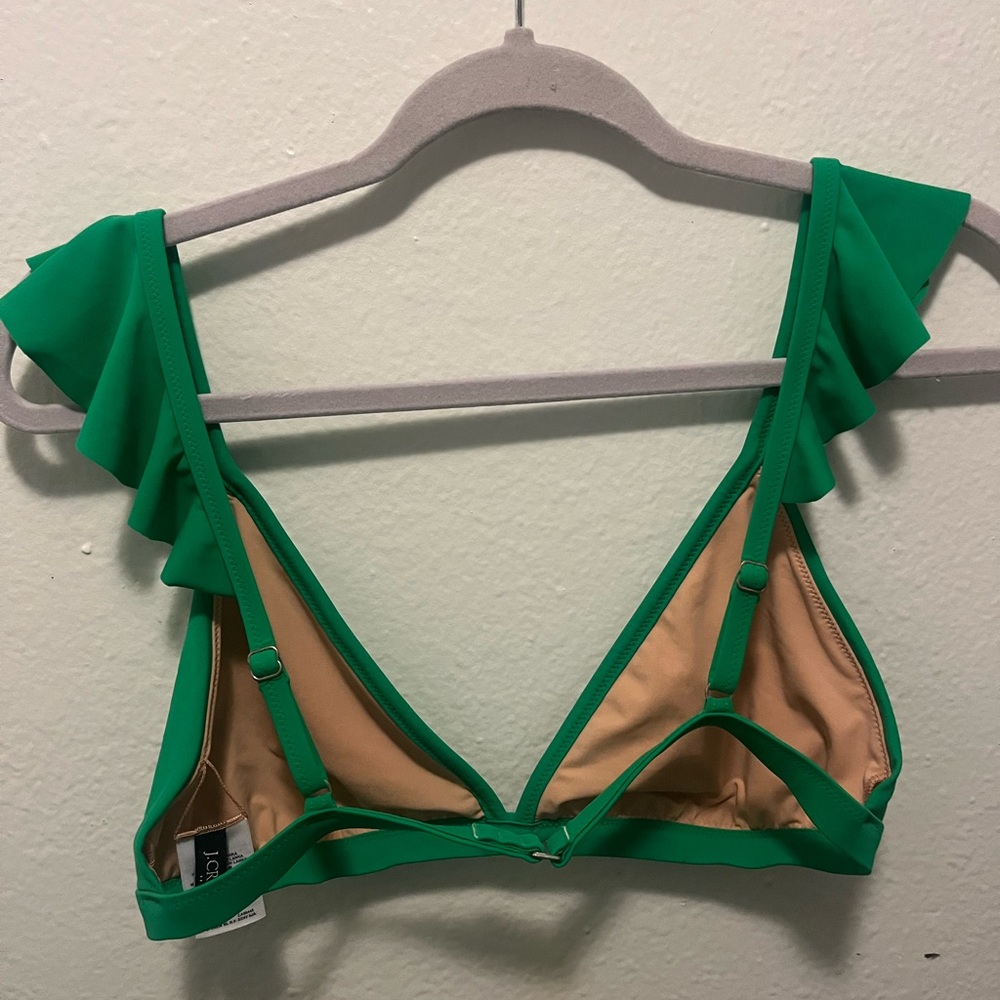 J. Crew Green Ruffle Strap Bikini Top - Picture 4 of 6